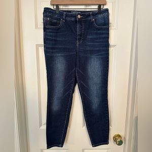 Maurices Skinny Jeans Ever Flex High Rise Whisker Denim Dark Wash Size 16 Short